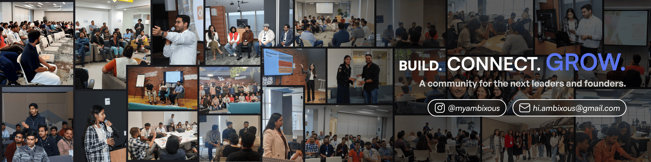 Ambixous events collage — Build. Connect. Grow.